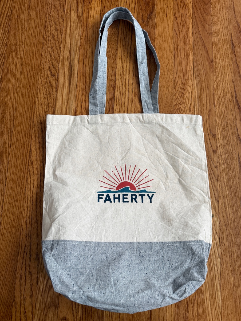 Faherty Gray Trim Everyday Tote Bag